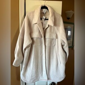 NWT: Anthropologie, Greylin Oversized fuzzy Shirt Jacket
